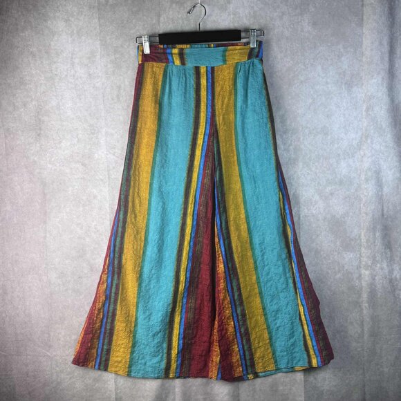 Cider Pants - Cider Hippie Festival Rainbow Striped Wide Leg Pants – Size M
